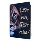 Biblia Leão Ele vive ele reina ARC Letra Hiper com Harpa E Corinhos