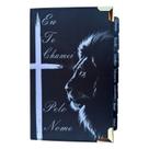 Biblia Leão Eu te chamei pelo nome com Abas adesivas borda douradas ARC com Harpa