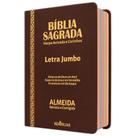Bíblia - Letra Jumbo - Marrom ARC - João Ferreira de Almeida - Capa Flexível c/ Índice por Cores