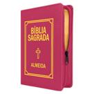 Bíblia Letra Pequena Zíper Pink