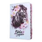 Bíblia Pentecostal Feminina Letra Gigante Leão Flores Índice