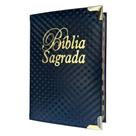 Biblia Preta xadrez material sintético Cp dura acolchoada com Borda Dourada com indice Cantoneiras ARC com Harpa