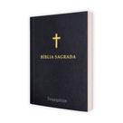 Bíblia Sagrada Brochura Capa Preta - Textos colorido Letra média - Evangelização