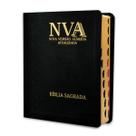 Bíblia Sagrada Capa PU Flexível Preta Nova Versão Almeida Atualizada 2025 com Índice e Fácil leitura