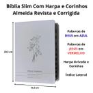 Bíblia sagrada com harpa arc índice slim full color capa de luxo branca