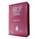 Bíblia sagrada com harpa tamanho grande com zíper letra hipergigante arc índice