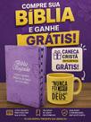 Bíblia Sagrada da Mulher Letra Gigante Capa de Couro Lilás