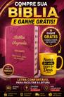 Bíblia Sagrada da Mulher Letra Gigante Capa de Couro Pink Folhas Cristã