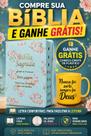 Biblia Sagrada da Mulher Letras Confortáveis Luxo Popular Floral Verde Mulher