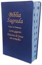 Bíblia Sagrada de Tamanho Grande 21cm e capa de Couro Azul Bíblia Sagrada de Tamanho Grande 21cm e capa de Couro Azul