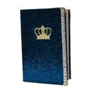 Bíblia sagrada glitter azul com coroa