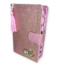 Bíblia Sagrada Glitter com Harpa e Palavras de Jesus em Vermelho Letras Grandes com Botão Magnético