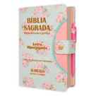 Bíblia Sagrada Hipergigante Botão Verde - C/ Harpa e Caneta
