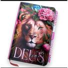 Biblia sagrada leao deus pai com abas adesivas arc letras hipergigante harpa crista e corinhos
