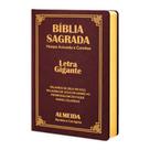 Biblia Sagrada Letra Gigante Luxo Popular - Vinho- Com Harpa - RC