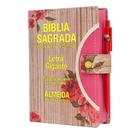 Bíblia Sagrada Letra Gigante - Romantic - Botão e Caneta Revista e Corrigida