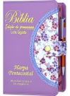 Bíblia Sagrada Letra Grande Com Harpa Corinhos Feminina Botão Caneta Bíblia Sagrada Letra Grande Com Harpa Corinhos Feminina Botão Caneta