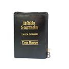 Bíblia Sagrada Letra Grande - Zíper Preta C/ Harpa -11x18cm - REI DAS BIBLIAS Bíblia Sagrada Letra Grande - Zíper Preta C/ Harpa -11x18cm - REI DAS BIBLIAS