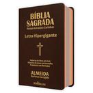 Bíblia Sagrada - Letra Hipergigante ARC - João Ferreira - Capa Flexível com Indice por Cor - Marrom
