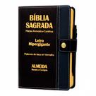 Bíblia Sagrada Letra HIpergigante Botão Preta/Azul
