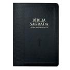 Bíblia Sagrada letra Hipergigante Capa Pu Luxo com Índice E Harpa - Preto