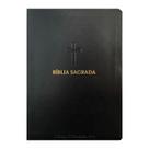 Bíblia Sagrada Letra Hipergigante com Harpa e Índice ARC Almeida Revista Corrigida Capa Cruz Preta