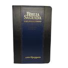 Bíblia sagrada letra hipergigante harpa arc índice capa de luxo bicolor preto e azul Bíblia sagrada letra hipergigante harpa arc índice capa de luxo bicolor preto e azul