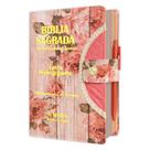 Bíblia Sagrada Letra HIpergigante - Romantic - Botão e Caneta Revista e Corrigida C/ Harpa