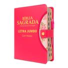 Bíblia Sagrada Letra Jumbo - Botão Pink - C/ Harpa