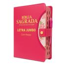 Bíblia Sagrada Letra Jumbo - Botão Pink - C/ Harpa