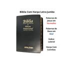 Bíblia sagrada letra jumbo harpa arc índice capa de luxo preto palavras de jesus em vermelho