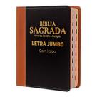 Bíblia Sagrada Letra Jumbo - Luxo - Bicolor - Caramelo e Preta - C/ Harpa - Revista e Corrigida