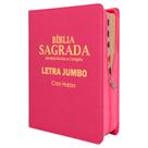 Bíblia Sagrada Letra Jumbo - Ziper Agenda - Pink - C/ Harpa - Revista e Corrigida