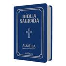 Bíblia Sagrada Letra Pequena Luxo Azul