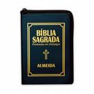 Bíblia Sagrada Letra Pequena Zíper Preta