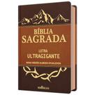 Bíblia Sagrada Letra Ultragigante Púlpito - Almeida Revista e Corrigida com Harpa - Grande Marrom