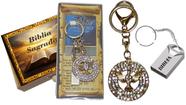 Biblia Sagrada Mp3 Kit Na Caixinha Mdf Chaveirobiblia Pen Drive Esirito Santo.