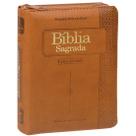 Bíblia Sagrada Pequena Marrom com Letra Grande e Zíper ARC