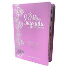 Biblia sagrada rosa evangelica letra hipergigante arc almeida corrigida luxo harpa indice ramo flores