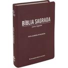 Bíblia Sagrada SBB Vinho- Capa Luxo NAA - Letra Gigante - Fita Dupla de Marcação