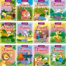 Biblioteca Infantil Fábulas Consagradas Ilustradas MiniLivro Coleção 12 Livrinhos