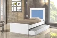 Bibox Lunis Solteiro Branco e Azul com Colchões Bibox Lunis Solteiro Branco e Azul com Colchões