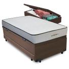 Bicama Baú Marrom + Colchão Orthopedic D33 V-Tech Solteiro