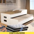 Bicama Bibox Elis Auxiliar + 2 Colchões Probel D20cor:Branco