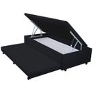 Bicama Box Baú Mega Suede Preto 3 em 1 - 088x188 - Solteiro