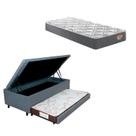 Bicama Box Baú Solteiro 88x188cm em material sintético com Colchão Adapto Molas Ensacadas Ecoflex B&G