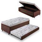 Bicama Box Baú Solteiro Com Colchão Ecoline D20 Ecoflex Suede Marrom 88x188