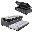 Bicama Box Baú Solteiro Com Colchão Gransleep Ecoflex Molas Verticoil Linho Cinza 88x188 Bicama Box Baú Solteiro Com Colchão Gransleep Ecoflex Molas Verticoil Linho Cinza 88x188