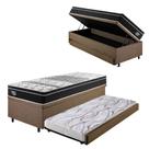 Bicama Box Baú Solteiro Com Colchão Gransleep Ecoflex Molas Verticoil Linho Marrom 88x188 Bicama Box Baú Solteiro Com Colchão Gransleep Ecoflex Molas Verticoil Linho Marrom 88x188
