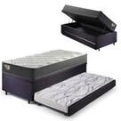Bicama Box Baú Viúva 120x203 Suede Preto com Colchão Adapto Molas Ensacadas Ecoflex Bicama Box Baú Viúva 120x203 Suede Preto com Colchão Adapto Molas Ensacadas Ecoflex